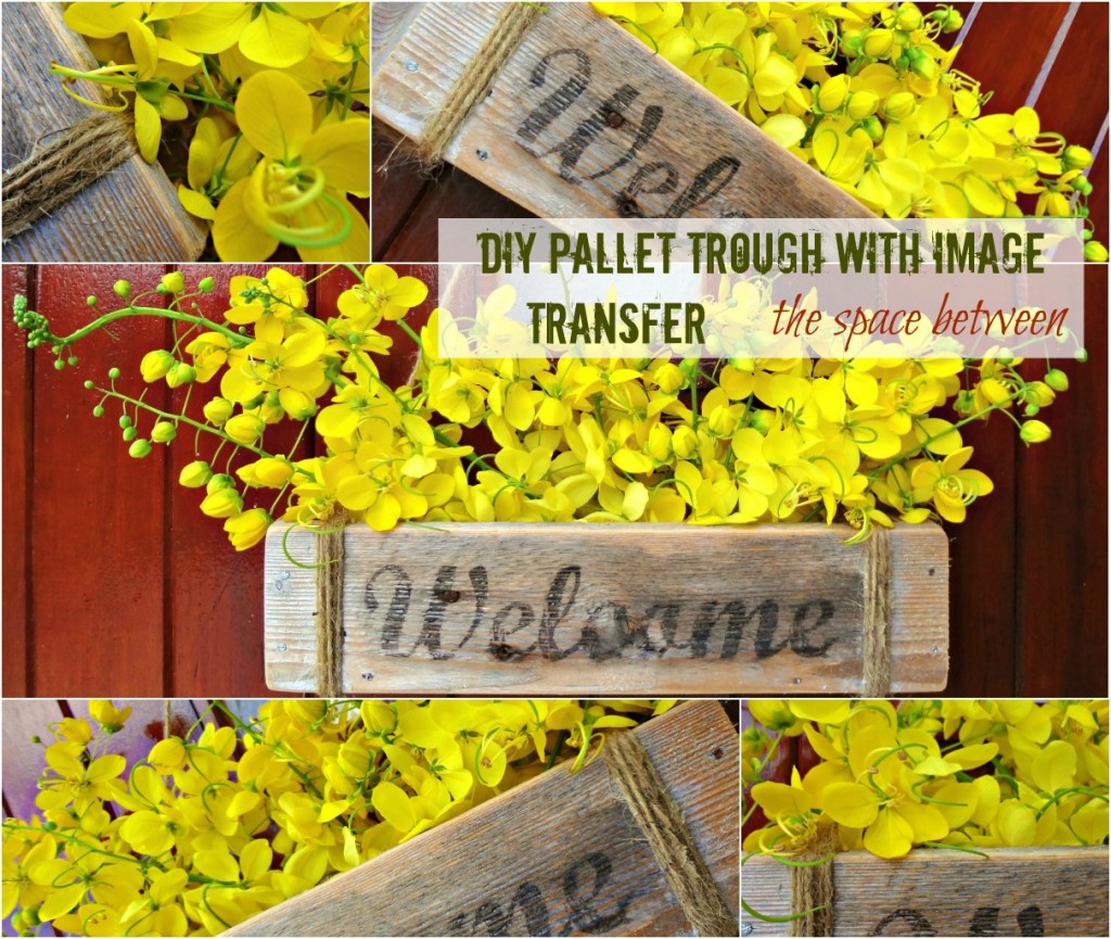 the space between diy pallet trough with image transfer