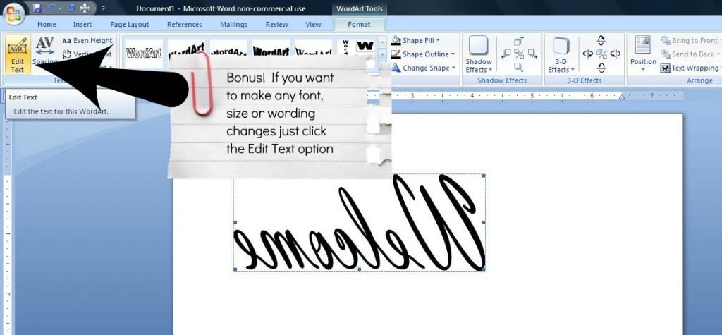 how to write text on a picture in microsoft word 2007