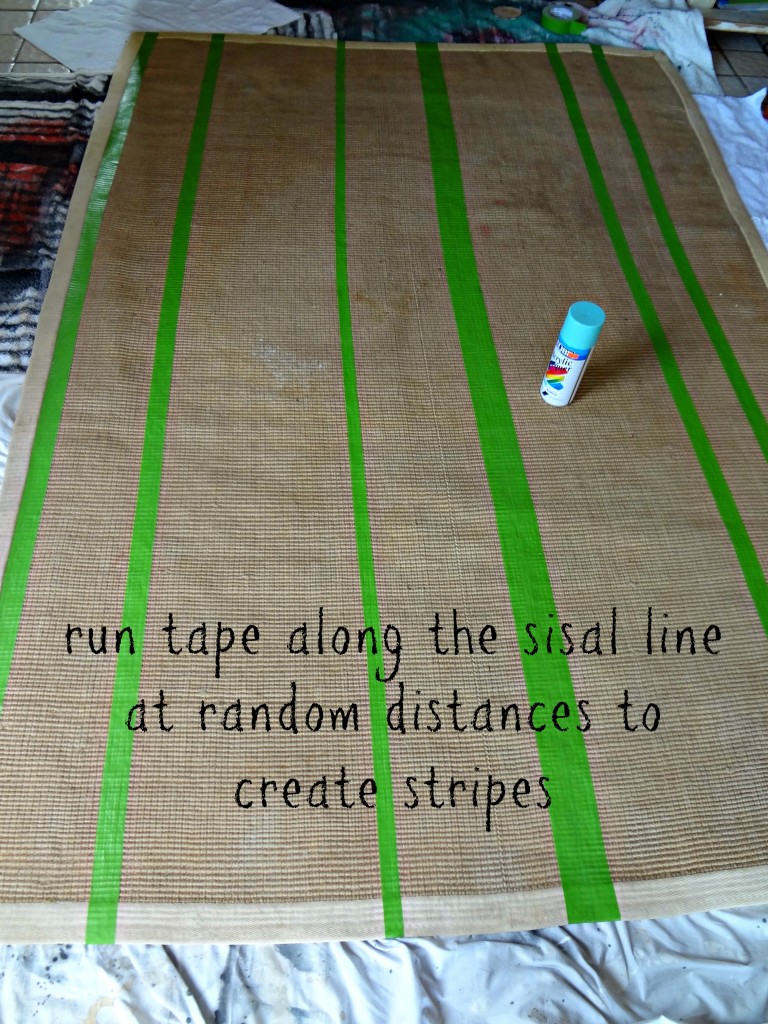 striped painted rug